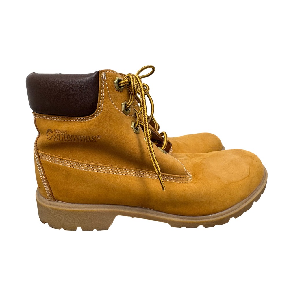 Herman Survivors Mens 9 Wheat Work Boots Brown Padded Collar 5009 Gorpcore
